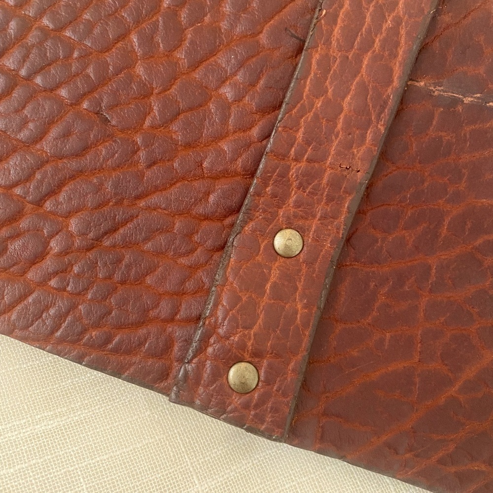Natural finished, handmade genuine brown leather clutch - Picture 6 of 6